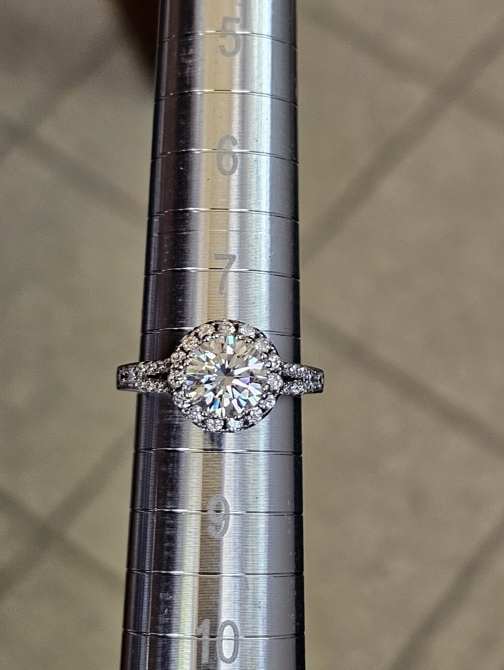 Genuine Moissanite 3 Carat Ring 18K White Gold Vermeil Size 8! - Picture 8 of 15